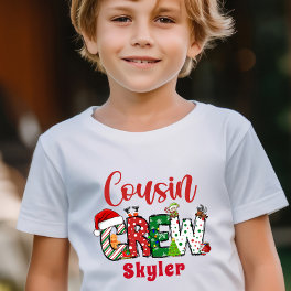 Custom Retro Cousin Crew Christmas T-Shirt