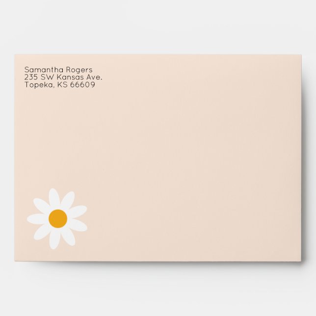 Custom Retro Daisy Pattern Envelope (Front)