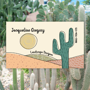 Custom Retro Desert Cactus Small Business Template Card