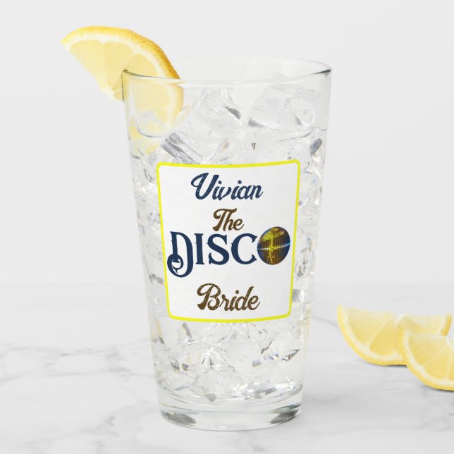 Custom  Retro Disco Bachelorette Party Disco Bride Glass (Front Ice)