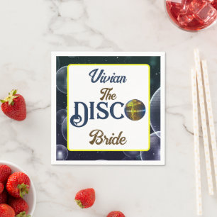 Custom  Retro Disco Bachelorette Party Disco Bride Napkins