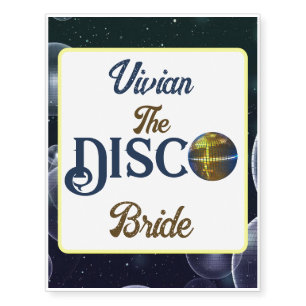 Custom  Retro Disco Bachelorette Party Disco Bride Temporary Tattoos