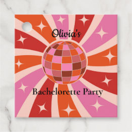 Custom Retro Disco ball Bachelorette party Favor Tags