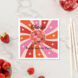 Custom Retro Disco ball Bachelorette party  Napkins