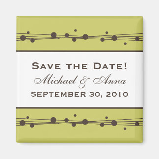 :custom: Retro Dots & Staw Save the Date Magnet_2 Magnet