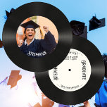 Custom Retro Faux Vinyl Record Music Graduation  Announcement at Zazzle