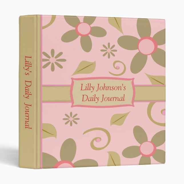 Custom Retro Flowers & Swirls Binder (Front/Spine)