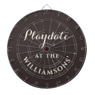 Custom Retro Funny Playdate Minimalist Brown Cream Dart Board