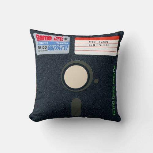 Custom Retro Game Birthday Pillow Floppy Disk 525