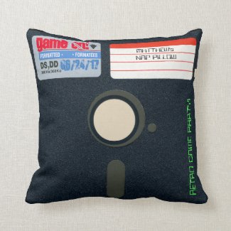 Custom Retro Game Birthday Pillow Floppy Disk 5.25