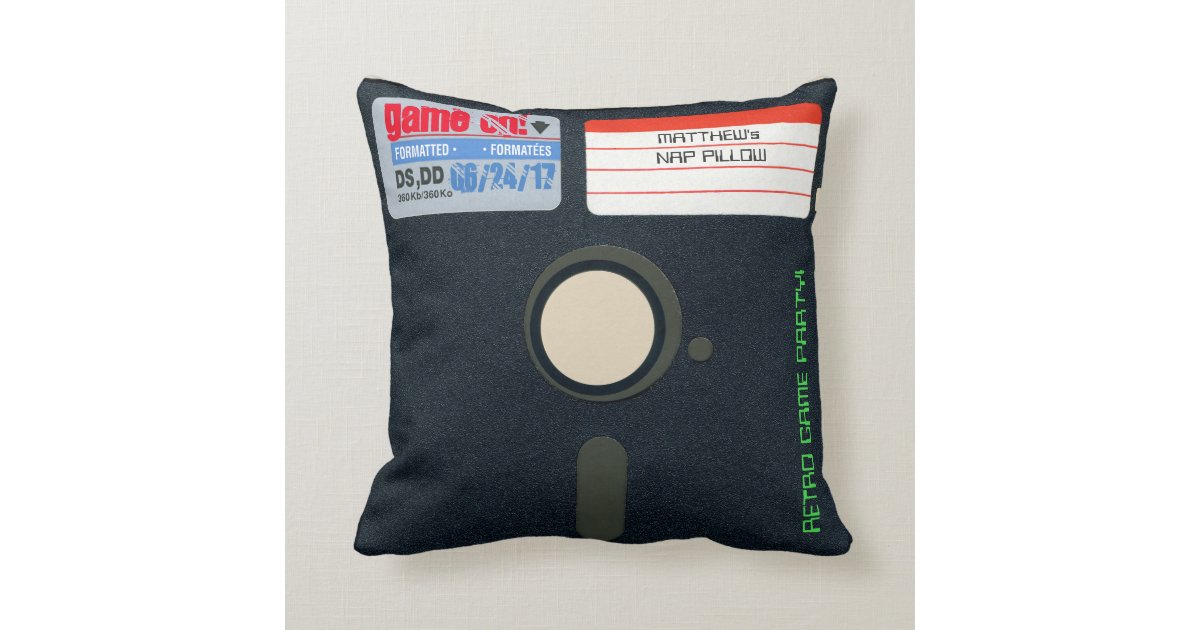 Custom Retro Game Birthday Pillow Floppy Disk 5 25 Zazzle Com