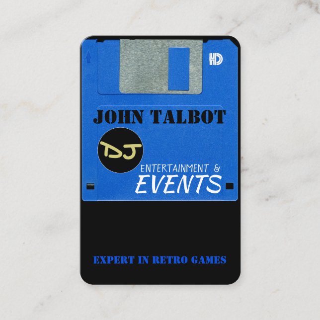 Custom Retro Game Floppy Disk 3 Business Cards (Front)