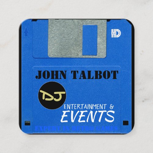 Custom Retro Game Floppy Disk 3 Square Business C Square Business Card