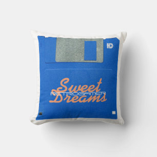 Custom Retro Gamer Floppy Disk 3.5 Sweet Dreams Throw Pillow
