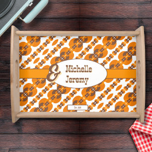 Custom Retro Groovy 60's 70's Bubbles Pattern Serving Tray