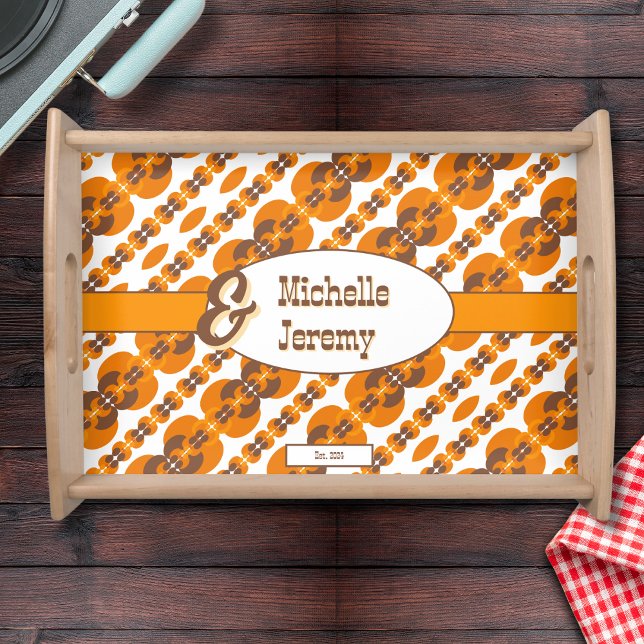 Custom Retro Groovy 60's 70's Bubbles Pattern Serving Tray (Creator Uploaded)