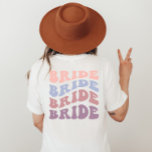 Custom Retro Groovy Back Print Wedding Party T-Shirt<br><div class="desc">Inject a dash of fun into your wedding party with our exclusive Retro Groovy Back Print Collection. Designed for people with a whimsical and non-traditional fashion sense, our collection boasts a wide array of matching retro outfits. Ideal for the bride, bridesmaid, and even the mother of the bride. These groovy...</div>