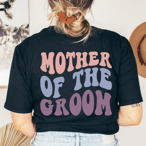 Custom Retro Groovy Groom Mother Wedding Party T_Shirt