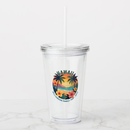 Custom Retro Hawaii Tropical Vacation Family Trip