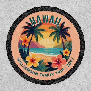 Custom Retro Hawaii Tropical Vacation Family Trip Patch