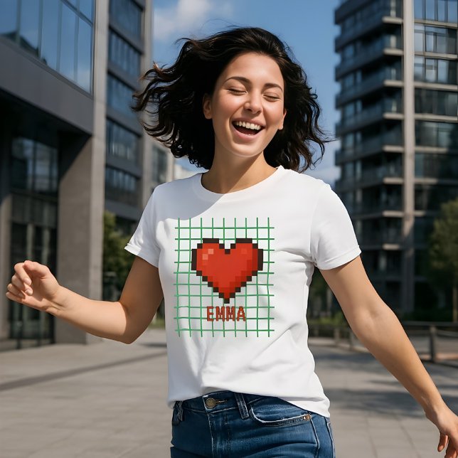 Custom Retro Heart T-Shirt – Name Editable Tri-Blend Shirt (Creator Uploaded)