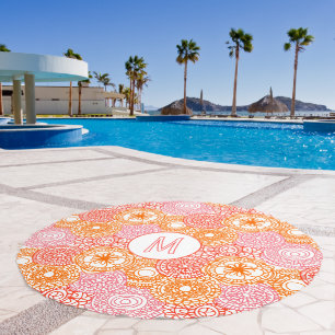 Custom Retro Hip Fun Happy Summer Floral Pattern Beach Towel