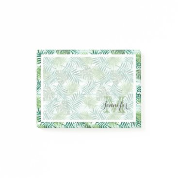 Custom Retro Hip Tropical Green Palm Leafs Pattern Post-it Notes Custom Retro Hip Tropical Green Palm Leafs Pattern Post-it Notes
