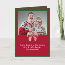 Custom Retro Holiday Ugly Sweater Party Invitation