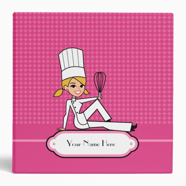 Custom Retro Illustrated Recipe Binder (Front)