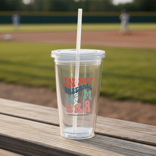 Custom Retro "In My Baseball Mom Era" Acrylic Tumbler (Creator Uploaded)
