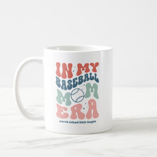 Custom Retro In My Baseball Mom Era Coffee Mug