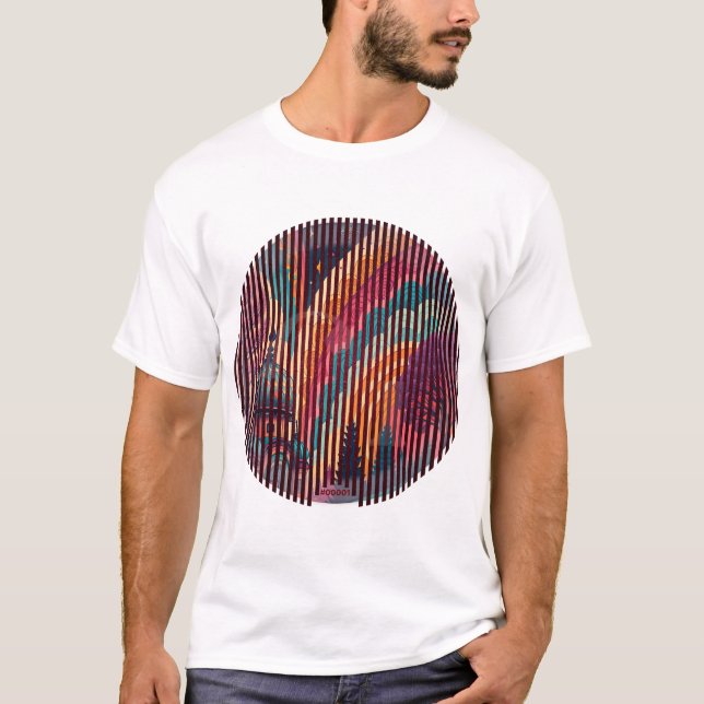 Custom Retro Lines Art T-Shirt (Front)