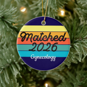 Custom Retro Match Day 2025 Medical Residency  Ceramic Ornament