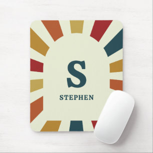 Custom Retro Monogram Fathers day gift for dad  Mouse Pad