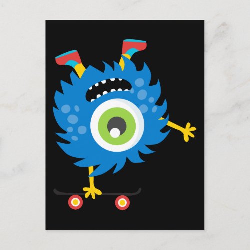 Custom Retro Monster Alien Postcard