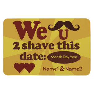 Custom Retro Mustache Save-The-Date magnet