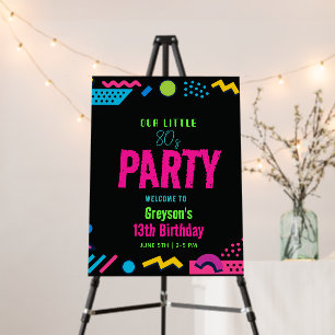 Custom Retro Neon 80’s Birthday Party Foam Board