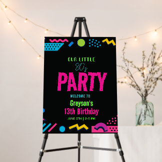 Custom Retro Neon 80’s Birthday Party Foam Board