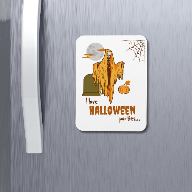 Custom Retro Novelty Funny Skeleton Halloween Magnet (Creator Uploaded)