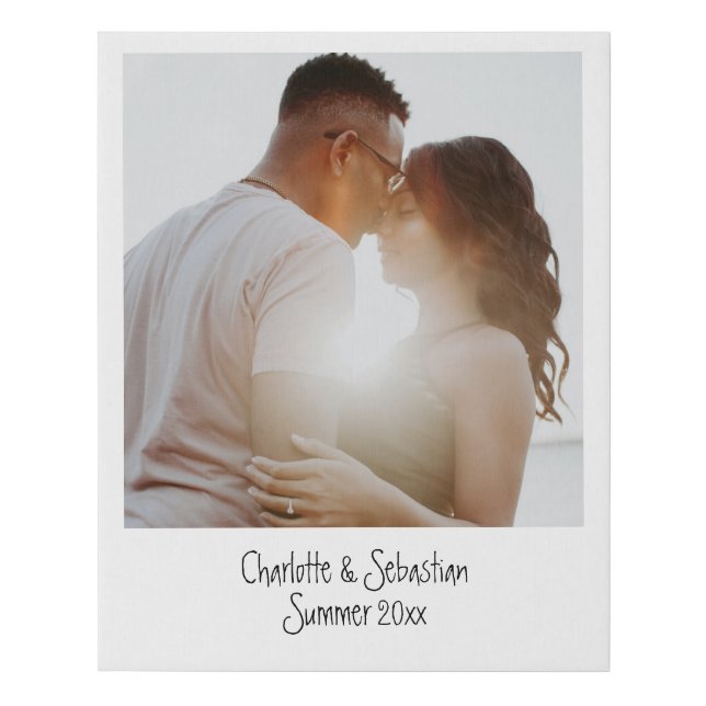 Custom Retro Old Instant Photo Personalized Faux Canvas Print (Front)