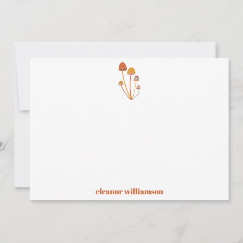 Custom Retro Orange Mushroom Checkerboard Shower Thank You Card