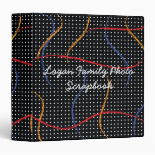 Custom Retro Paint Splatter and Dots Scrapbook 3 Ring Binder