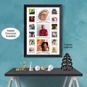 Custom Retro Photo Collage And Text Poster