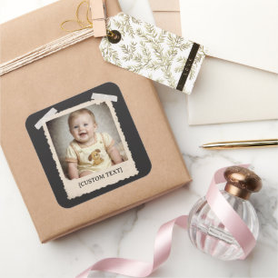 Custom Retro Photo Party Celebration Vintage Square Sticker