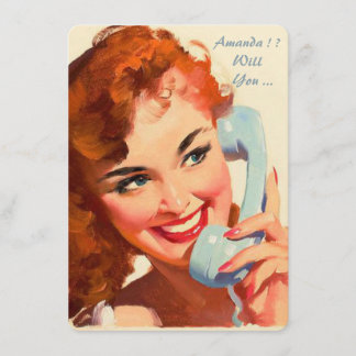 Custom retro pinup be my bridesmaid/maid of honor invitation