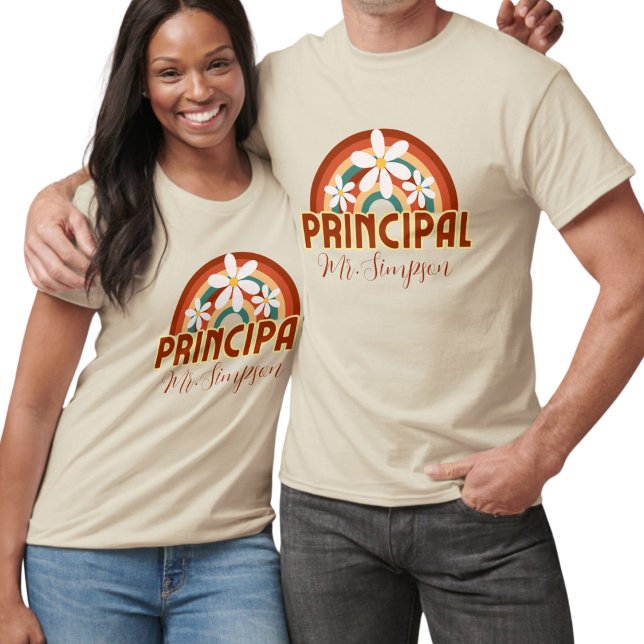 Custom Retro Principal T-Shirt with Name (Creator Uploaded)