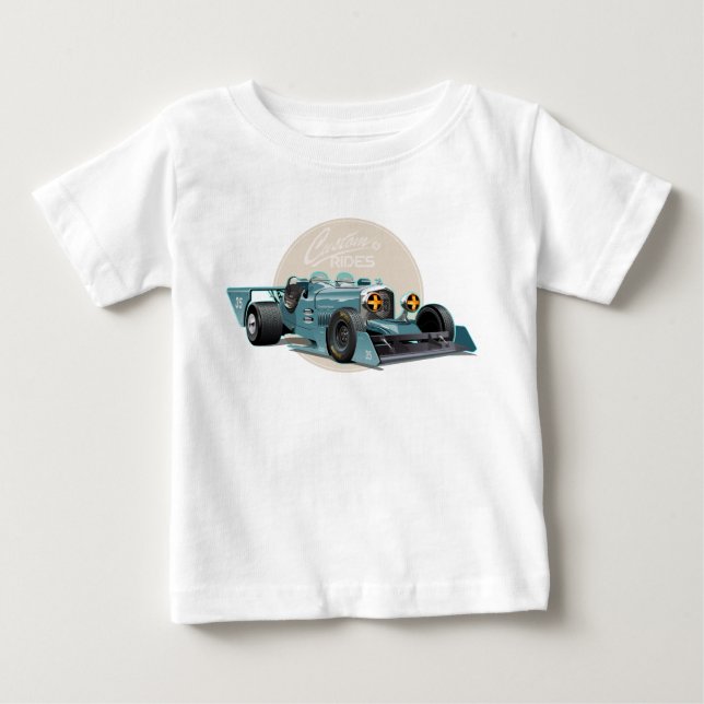 Custom retro race car concept baby T-Shirt (Front)