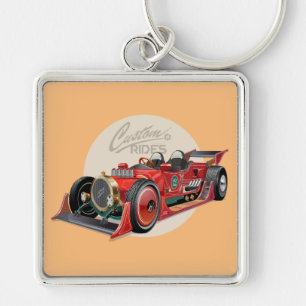 Custom retro race car concept keychain