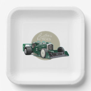 Custom retro race car concept paper plates