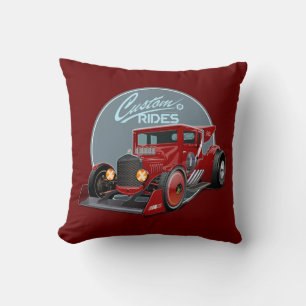 Custom retro race car concept throw pillow